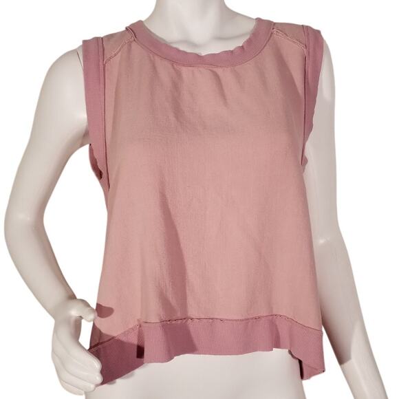 Fate Linen Blend Sleeveless Top | Pink | Size Medium - Picture 1 of 6